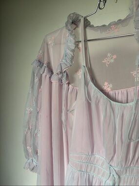 Carter's DuPont Nylon Chiffon Peignoir Robe and Nightgown Vintage 1950’s era